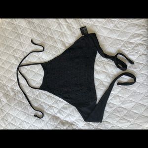 URBAN OUTFITTERS BLACK TIE NECK AND BACK SHIRT